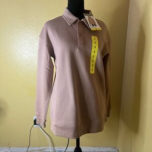 Mondetta Tan Collared Pullover